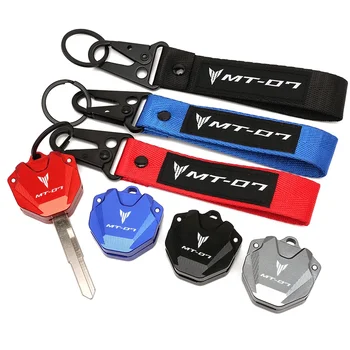 Para Yamaha MT07 MT-07 FZ-07 2024 2023 2022 2021 2020 accesorios de motocicleta CNC cubierta de llave carcasa y llavero