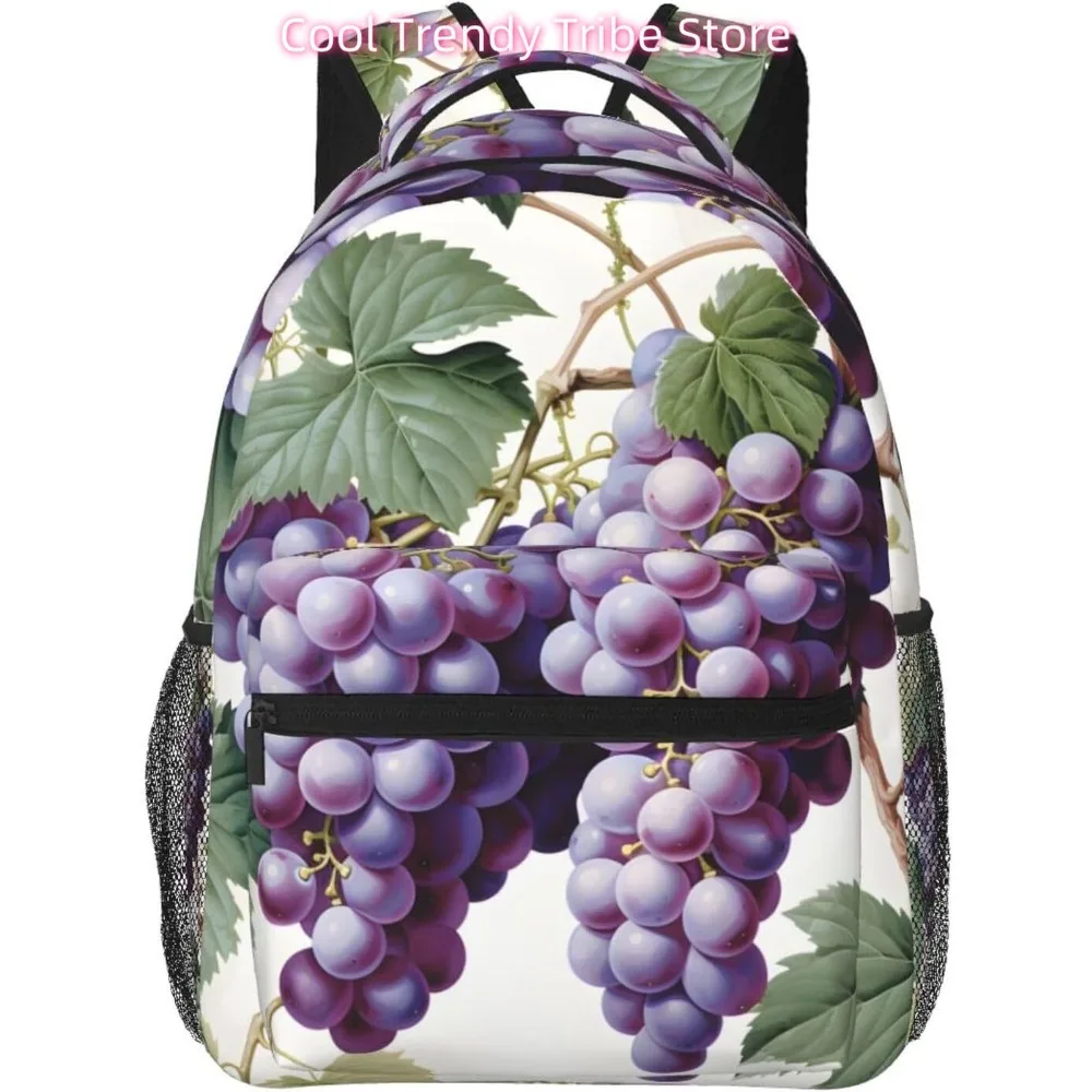 

Сумка для ноутбука «Снова в школу» Фиолетовый виноград Легкий рюкзак для ноутбука Легкий многоцелевой дорожный повседневный рюкзак унисекс Colleg