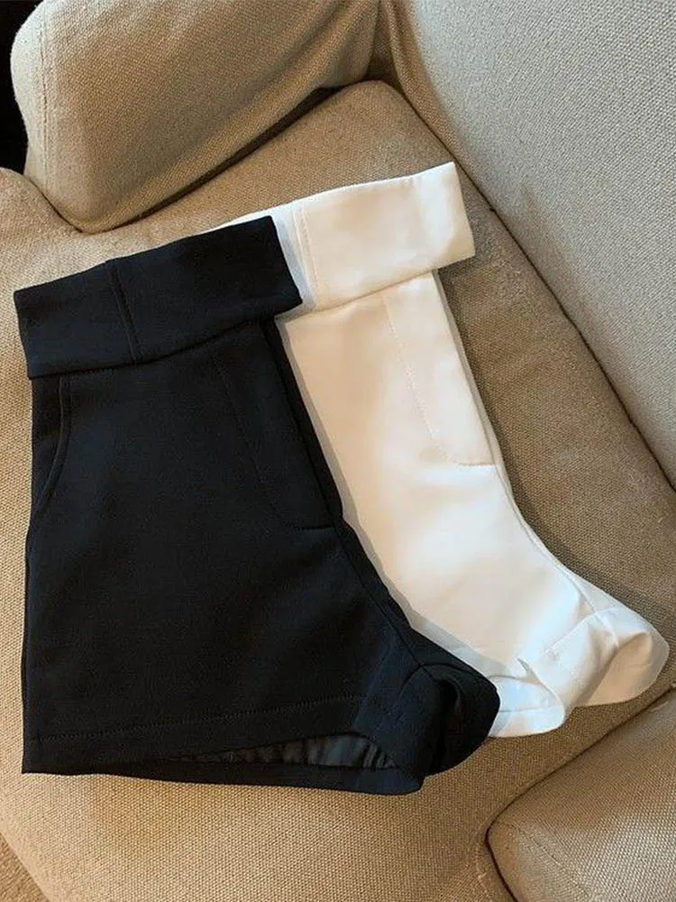 Short femme Harajuku polyvalent élégant short taille haute a-ligne coupe ajustée décontracté épicé jambe droite pantalon sexy