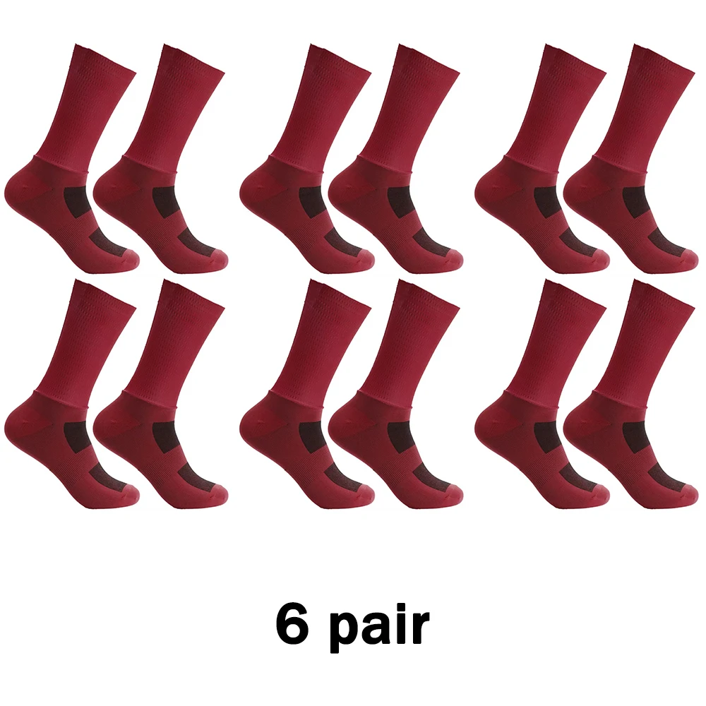 

6-пара профессиональных велосипедных командных велосипедных носков для мужчин и женщин, бесшовные нескользящие спортивные носки из силикагеля, дышащие сетчатые велосипедные носки для гоночных автомобилей