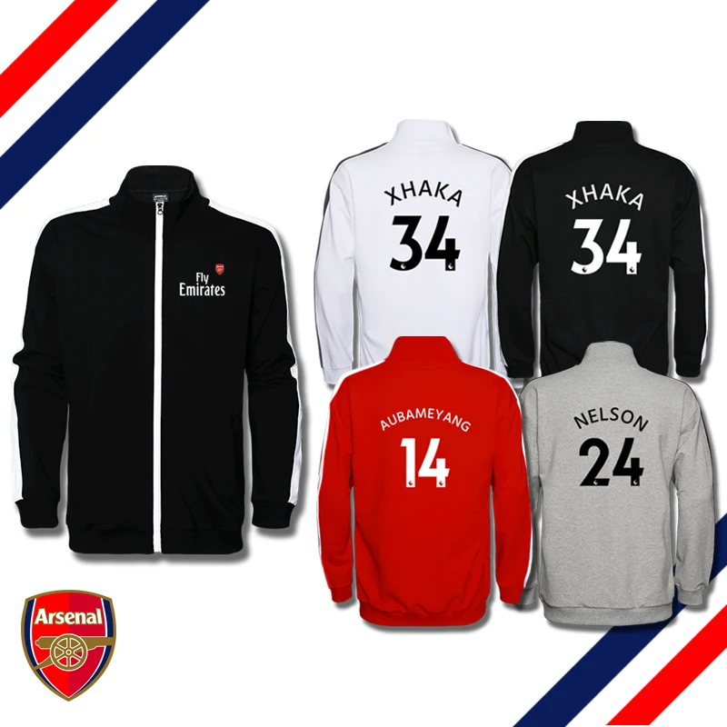 

Спортивная куртка Arsenal для тренировок, свободная повседневная толстовка большого размера, спортивная верхняя одежда с воротником-стойкой и вставками