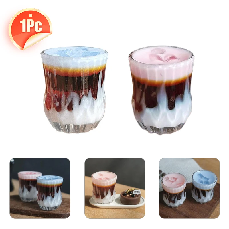 

1Pcs 1/12 Doll House Miniature Resin Latte Coffee Simulation Drink Cup Model Toys for Mini Decoration Dollhouse Accessories