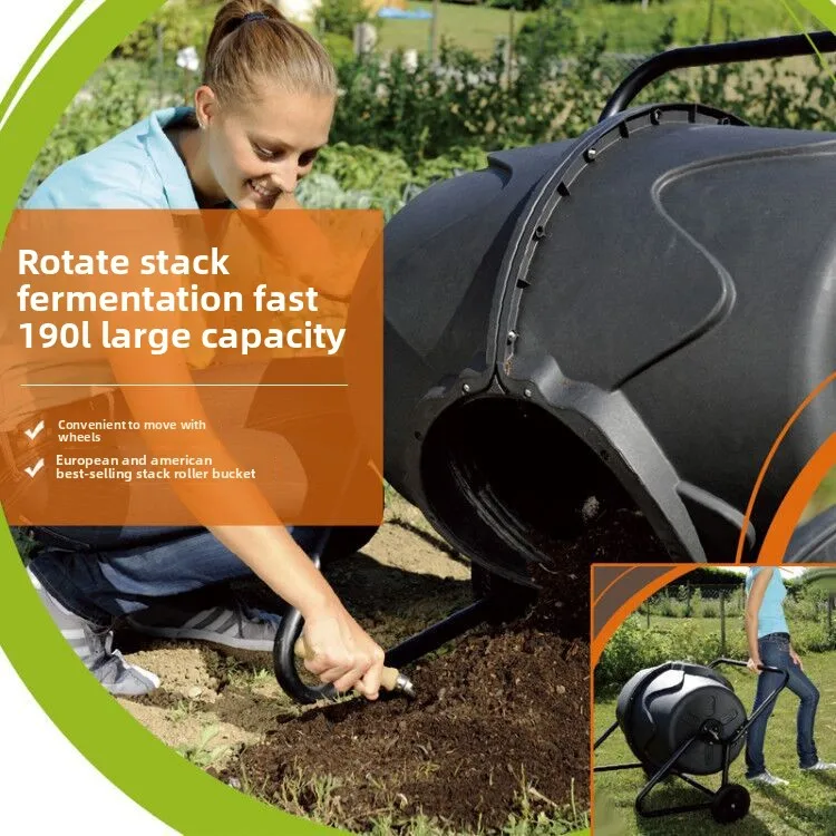 

Garden Garden Compost Roller Gardening food waste Fermentation Compost Stand Belt Wheel