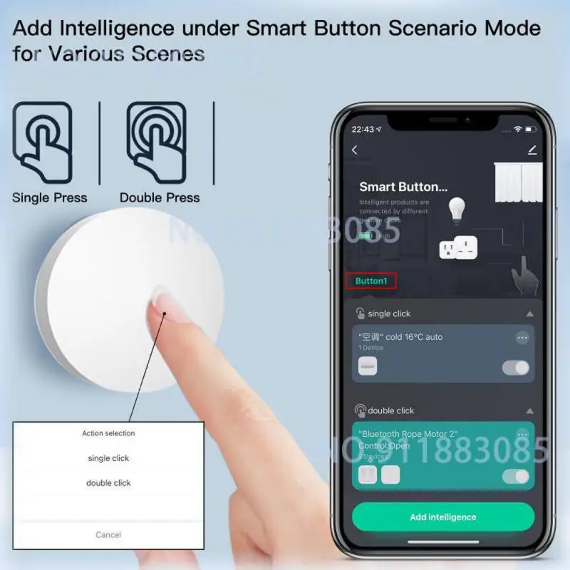 Tuya ZigBee Smart Button Scene Switch Multi-scene Linkage Wireless Key Switch Battery Powered Automation Need Zigbee Gateway