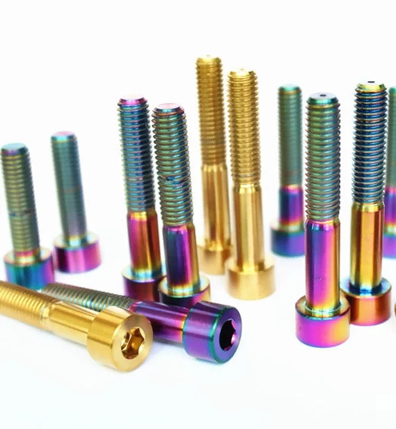 2 uds M8 x 20/25/30/35/40/45/50/55/60/70mm Ti GR5 tornillos de cabeza de columna de motocicleta de titanio