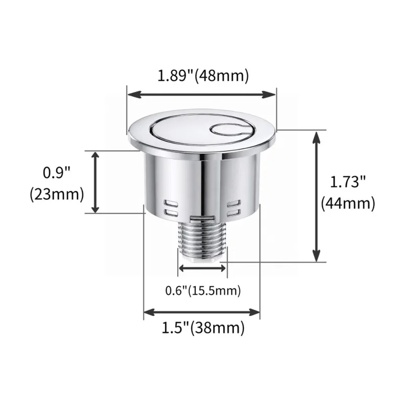 AB34-Eco-Friendly Dual Flush Button Push Type For Roca A822505500 Toilets, 1/2& Full Flush Modes AH0011200R