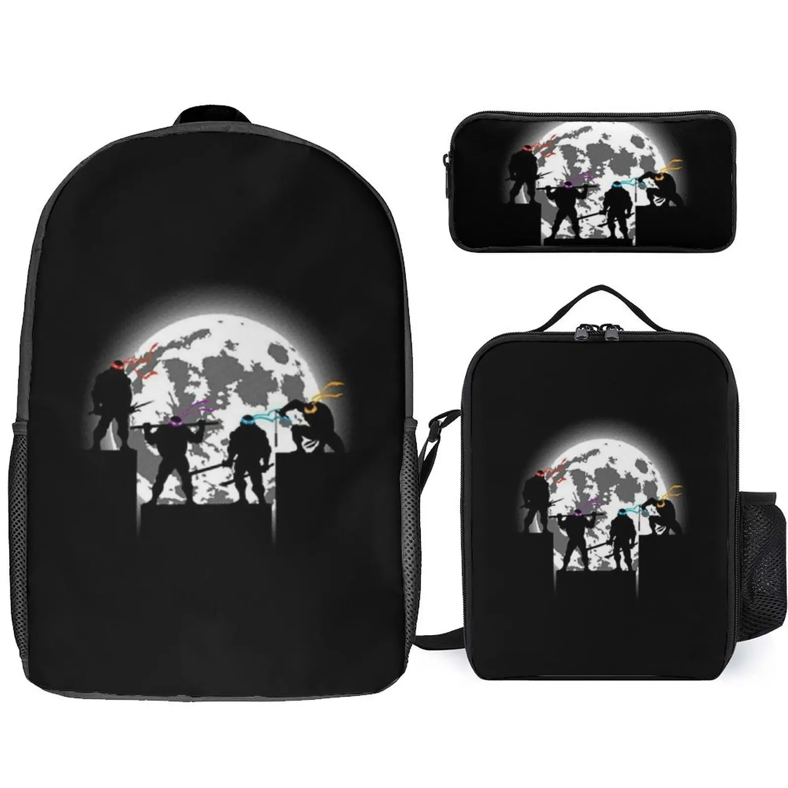 

Anime Hero Character Schoolbag Teen Black Cool Fashion Backpack Custom Backpack Meal Bag Pen Bag 3d Printed 17 Inch