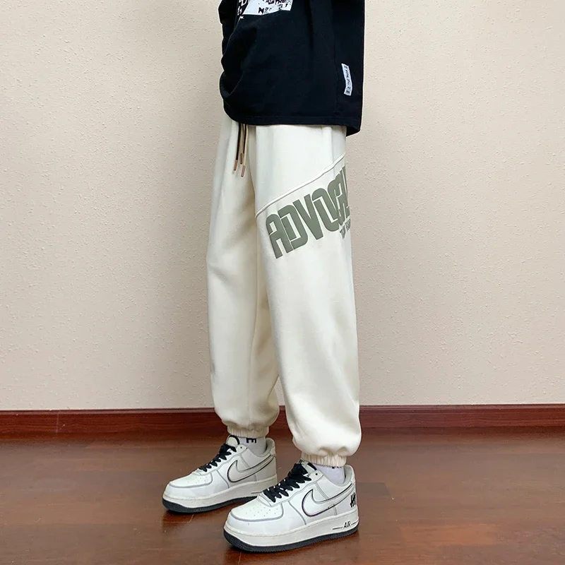 กางเกงขายาวทรงตรง น้ำหนักเบา ระบายอากาศดี สไตล์ลำลอง แฟชั่นใหม่ สำหรับผู้ชายและผู้หญิง เหมาะกับฤดูใบไม้ร่วง เอวยางยืด มีเชือกผูก