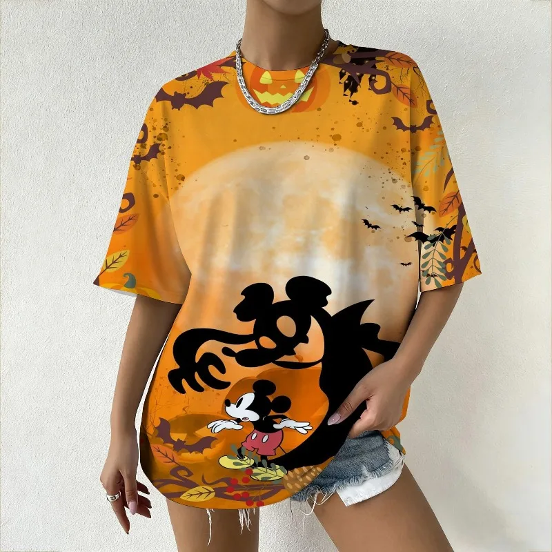 

Летняя женская футболка с рисунком Микки Мауса в стиле Диснея, футболка большого размера для уличной одежды, повседневная одежда и модные летние стили