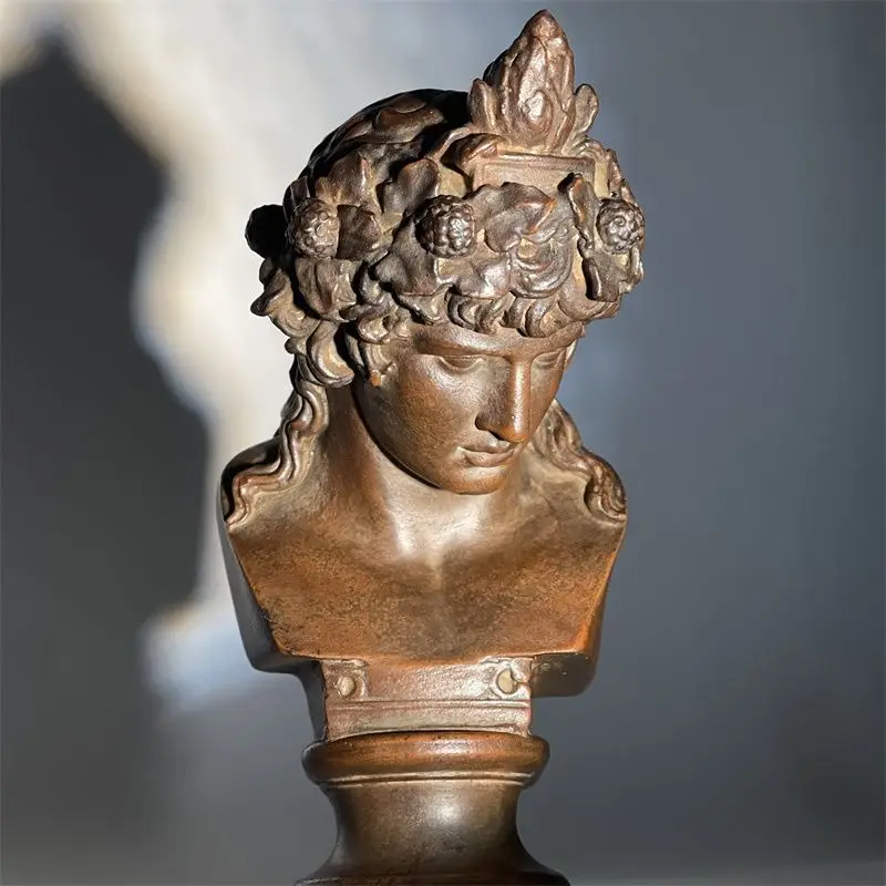 Replica of the Ancient Greek Statue Dionysus Head Art Sketch Teaching Aids Home Desktop Decoration Ornaments Creative