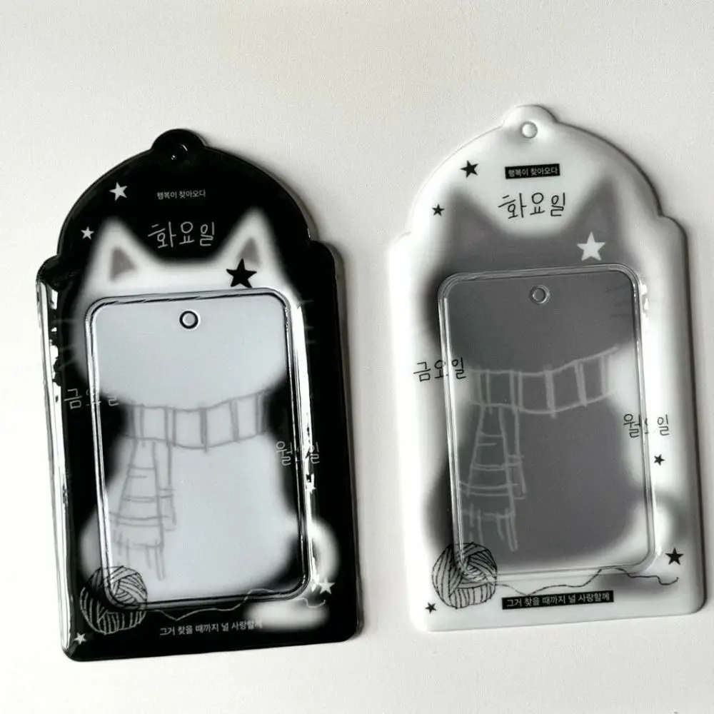 

Simple 3-inch Photo Storage Photocard Case Black Cat Multifunctional Card Case Cards Sleeve