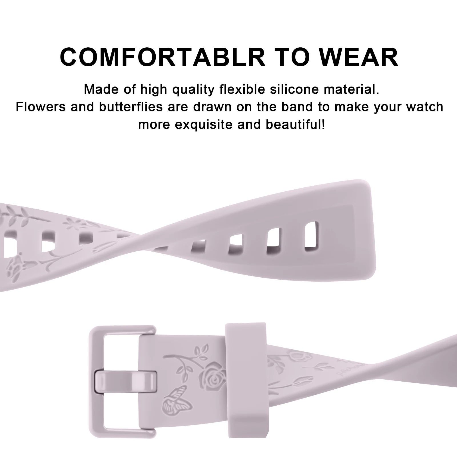 Flower Engraved Band For Fitbit inspire 2/inspire Strap For Fitbit inspire HR Watchband TPU Sport Wristband Bracelet Replacement