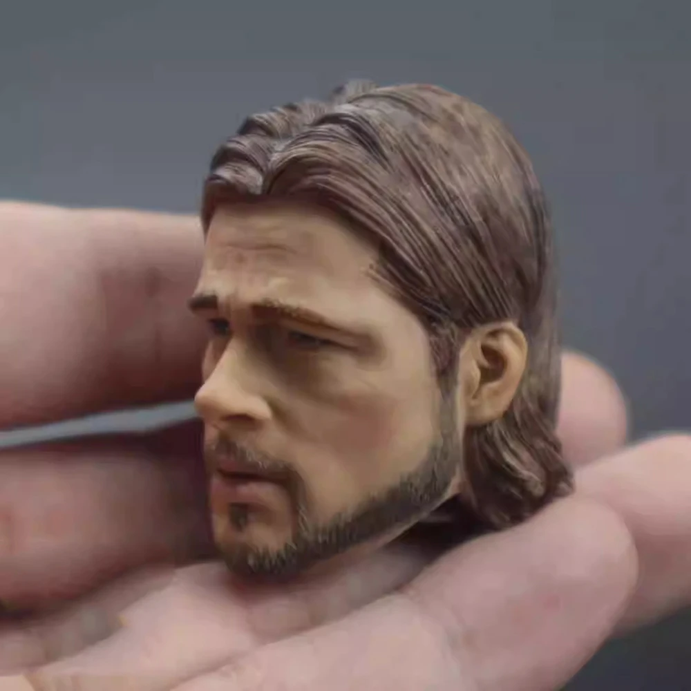 For Sale 1/6  Man Male Player  Brad Pitt Calm Version Head Sculpt Carving For 12