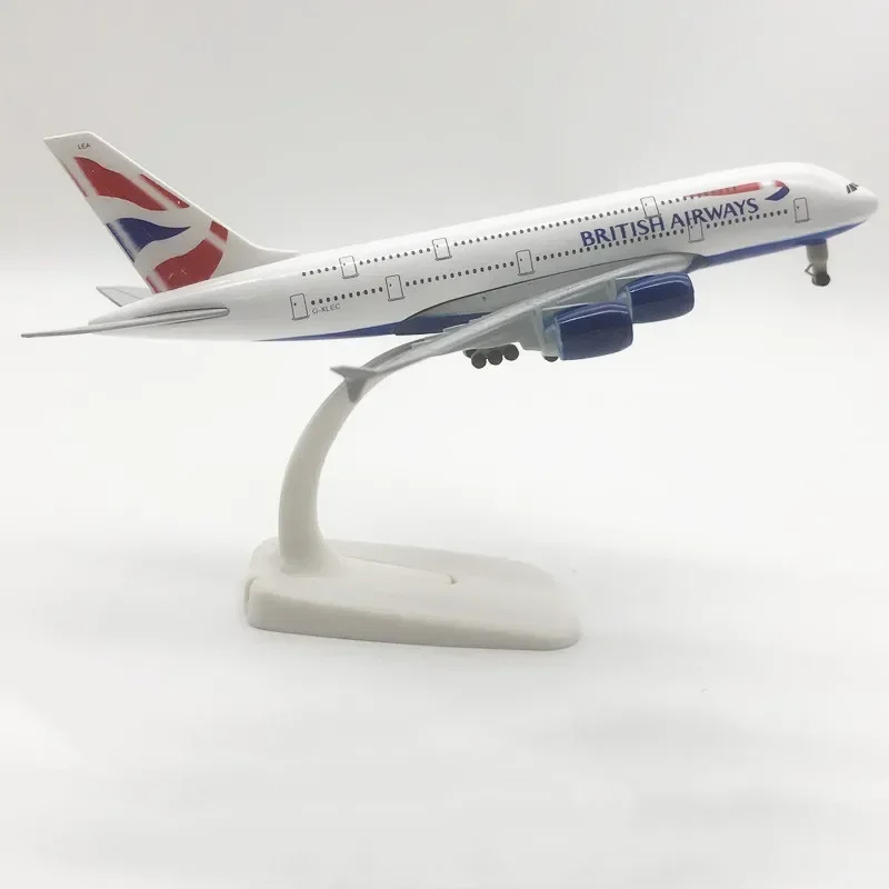 20cm Alloy Metal UK Air British Airways AIRBUS 380 A380 Airlines Airplane Model Diecast Air Plane Model Aircraft w Landing Gears