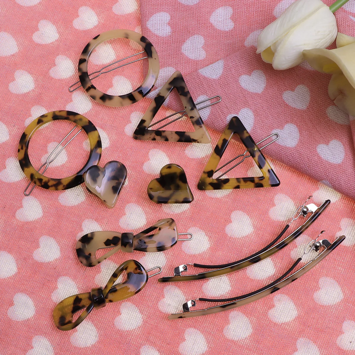 

10 шт., леопардовые заколки для волос, смоляные заколки для волос, элегантные декоративные аксессуары для женщин, вечерние заколки, заколки для волос