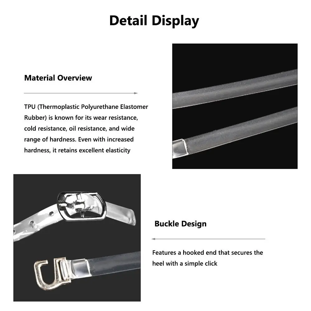 60cm Invisible Shoelace Straps High Heels Flats Prevent Slipping Anti-Slip Strap Shoe Laces Wrap Around Transparent Shoe Belt