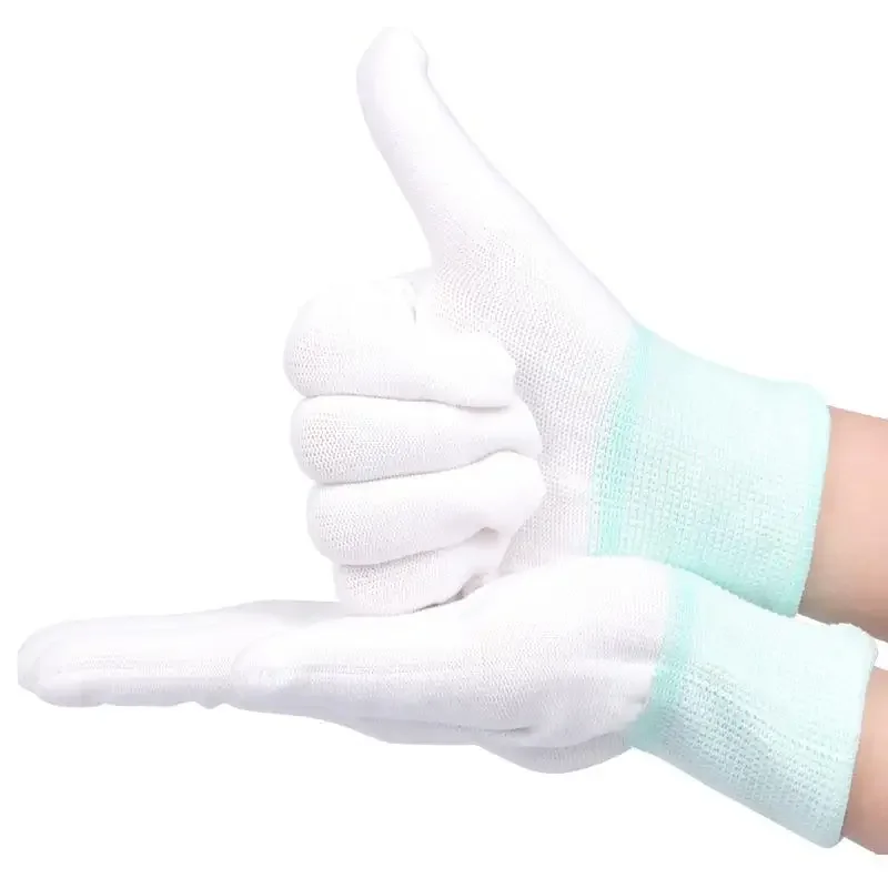 1 Pair Antistatic Gloves Anti Static ESD Electronic Working Gloves Pu Finger Coated Finger PC Antiskid for Finger Protection