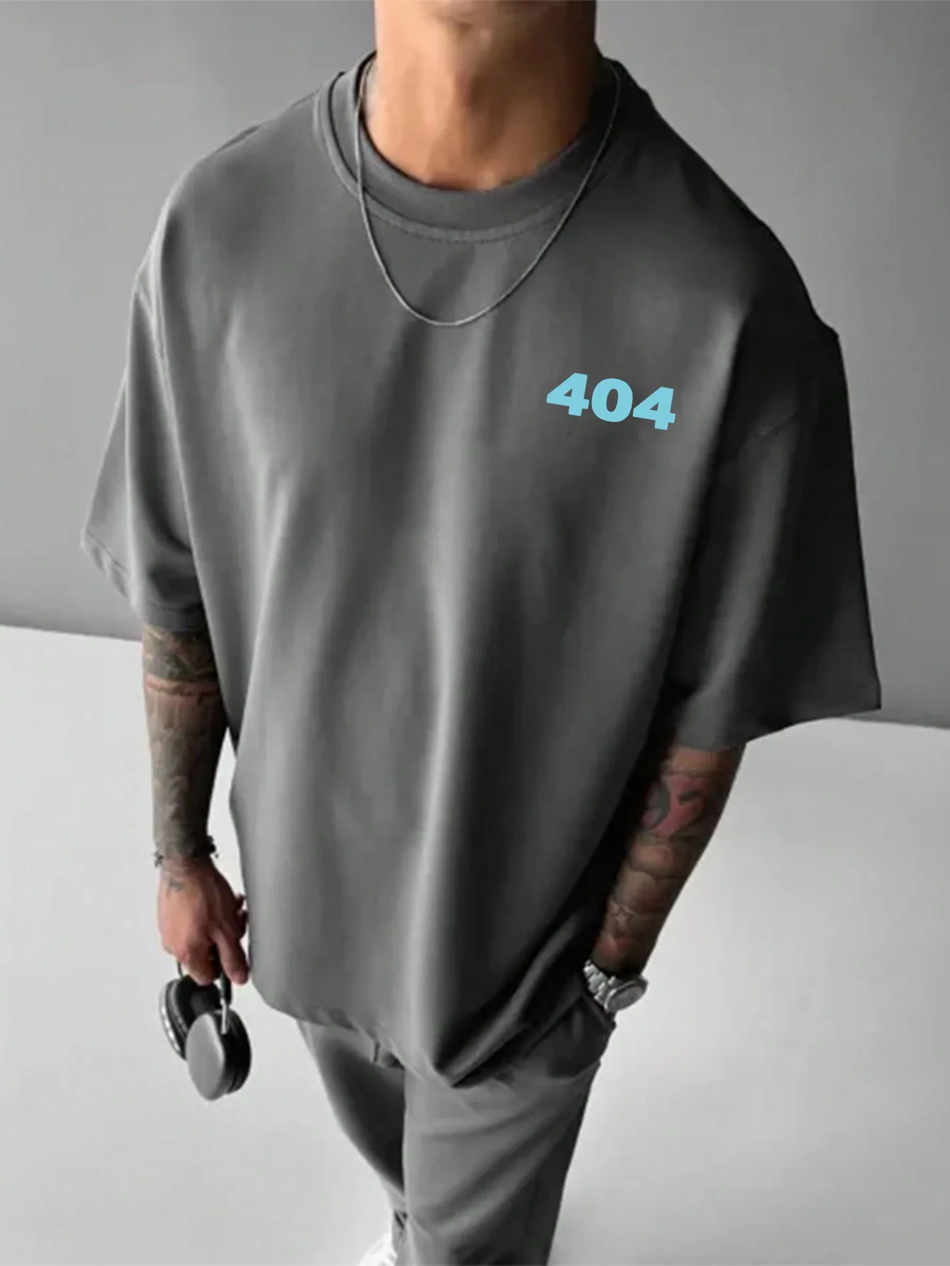 404 Error Human Not Found Tech Print on Premium Soft 100% Cotton Mens T shirt Perfect for Summer Techwear Casual Style