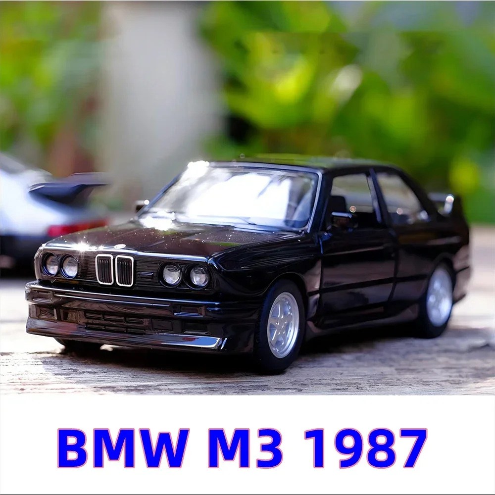 BMW M3 1987 Modelo De Carro De Liga, Metal Diecasts Veículos De Brinquedo, Autêntico Requintado, Interior Pull Back, 2 Portas Abertas Crianças Presente, 1:36