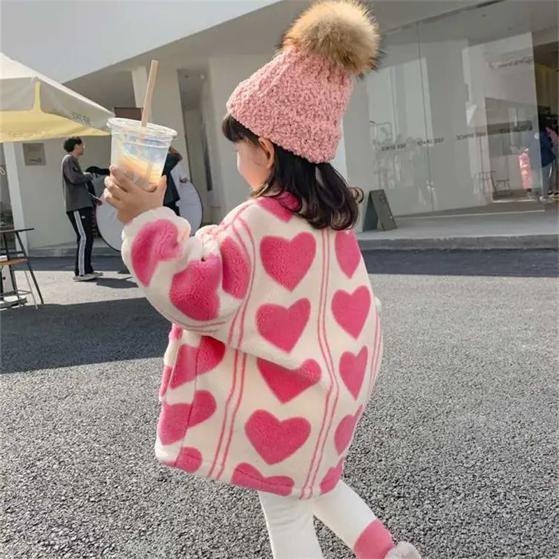 Girls clothes 2023 New Woolen Coat Autumn Winter Baby Woolen Coat Fashion Child Quilted Plush Top abrigo invierno niña 크리스마스 아기옷