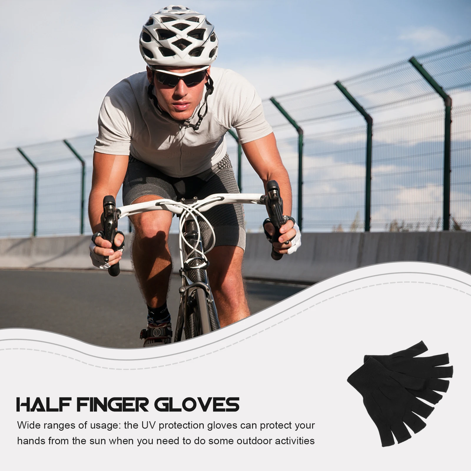 Protection Half Finger Gloves Thin Breathable Uv Protection Gloves for Outdoor Cycling Driving Climbing