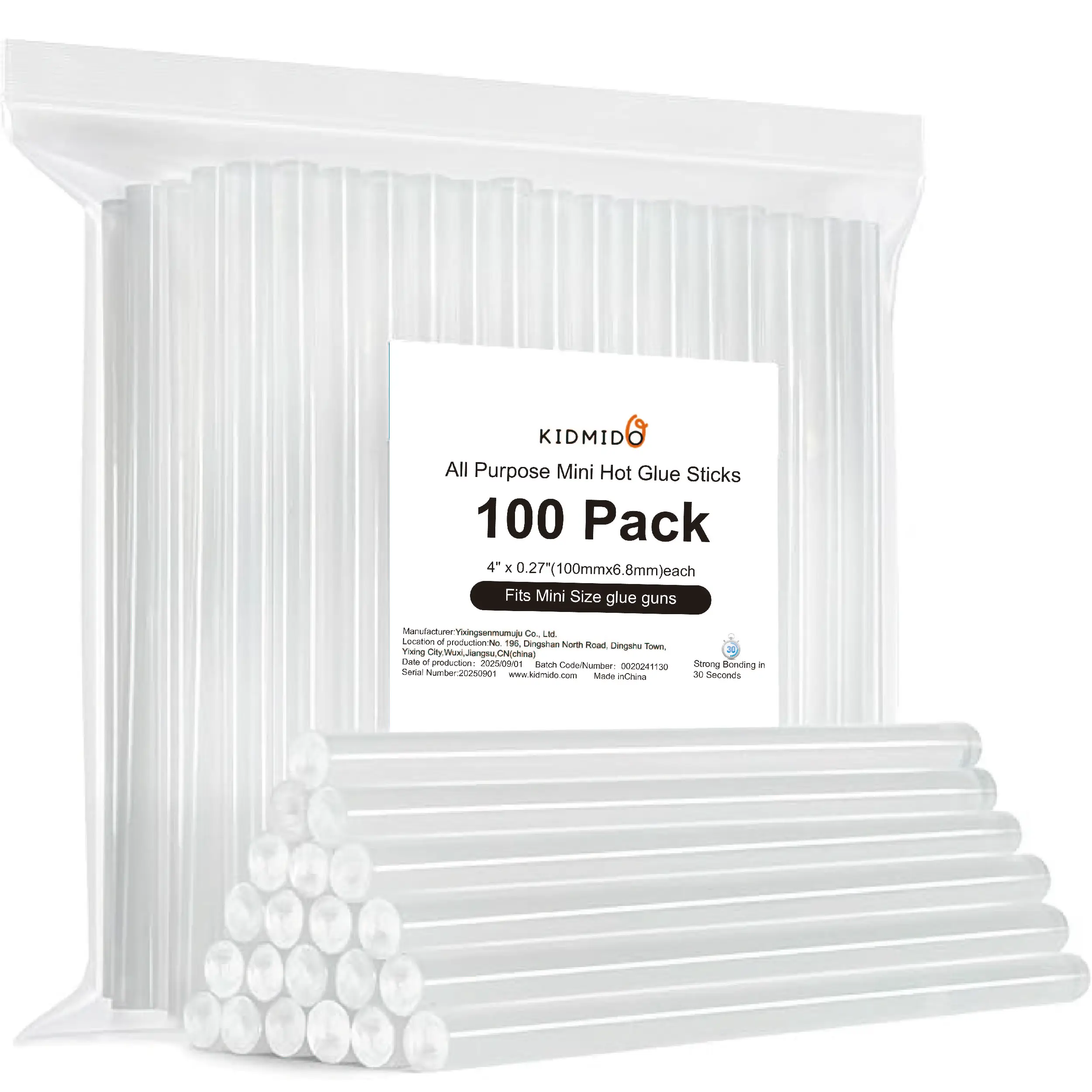

Мини-палочки для горячего клея, 100 шт. — 0,27 дюйма, 4 дюйма L для большинства мини-клеевых пистолетов, многофункциональные, всетемпературные палочки для поделок, поделок,