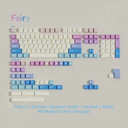 Fairy Cherry Keycaps PBT Material ISO ANSI Layout 7u Alice Space Bars Big Set Key Caps French German Korean Arabic Spanish Abnt2