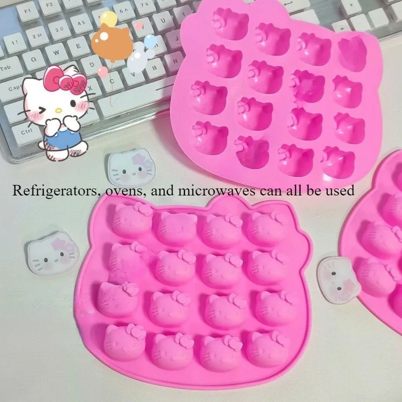 

New Kawaii Sanrio Hello Kitty Cartoon Molds Are Suitable for DIY Ice Cube Baking Using Food Grade Silicone Gel Oven Available