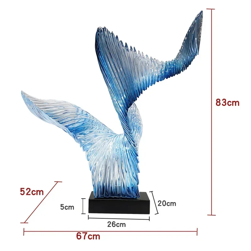 Modern light luxury entrance ornaments, spray transparent sculpture, hotel living room, large floor-standing decorative art