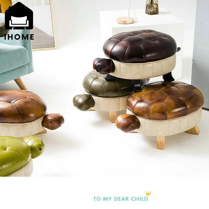 Changing Shoe Stool Home Door Creative Cartoon Animal Stool Low Stool Storage Small Turtle Sofa Stool Small Footstool 2024