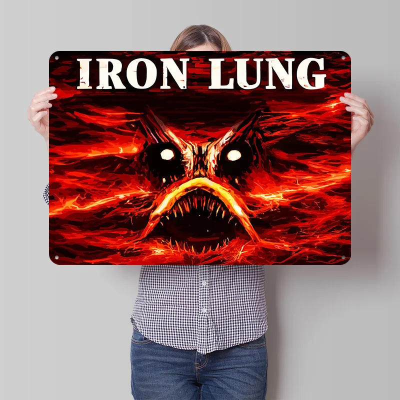 Iron Lung Monster in Red Water Metal Poster Perfect Gift for Fans Lovers Customized Wall Art Metal Sign for Bedroom Decoration