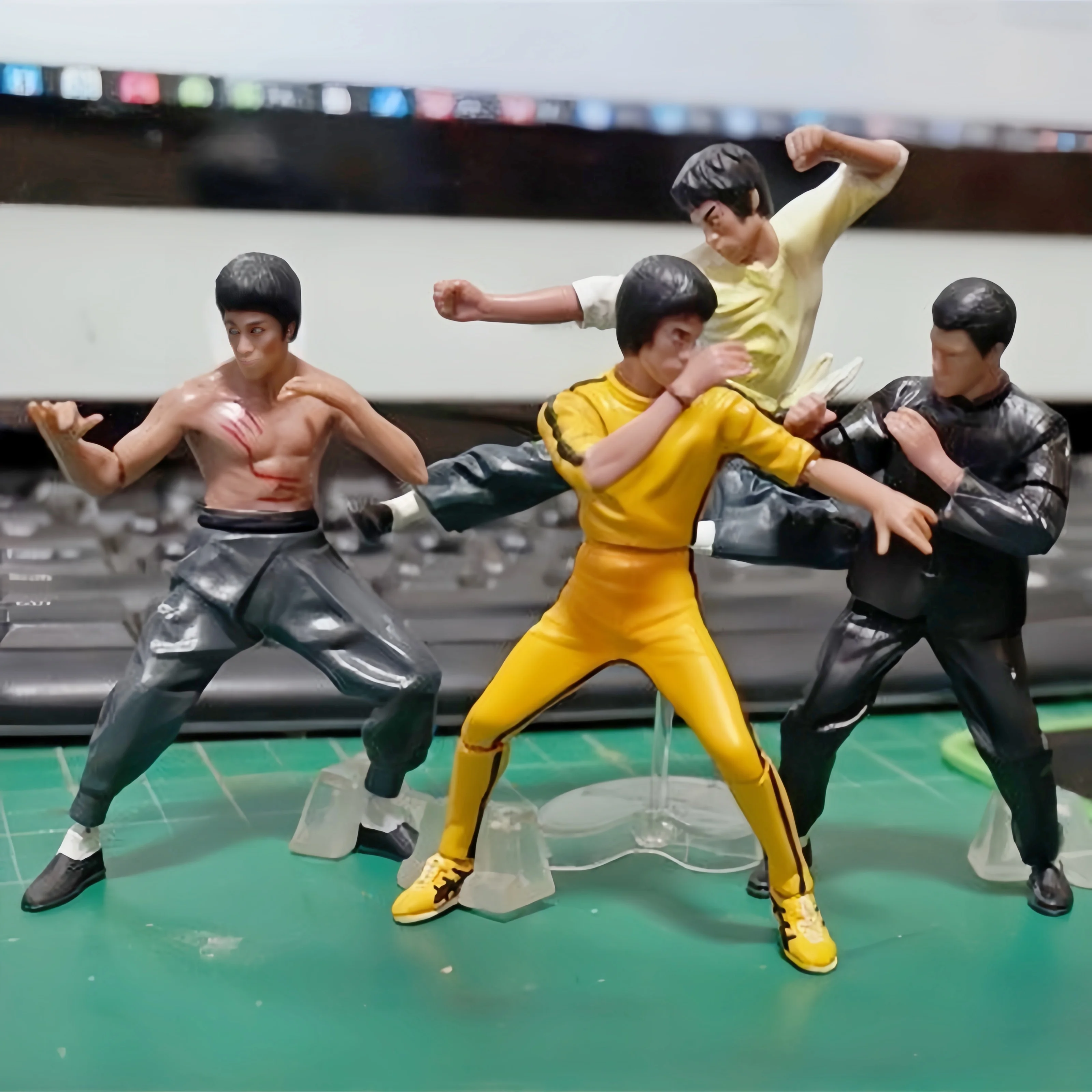 Set Of 4 Kung Fu Master Pvc Collection Figurine Toys Model Dolls Desktop Ornament Birthday Present Bedroom Decoration Toy Gift