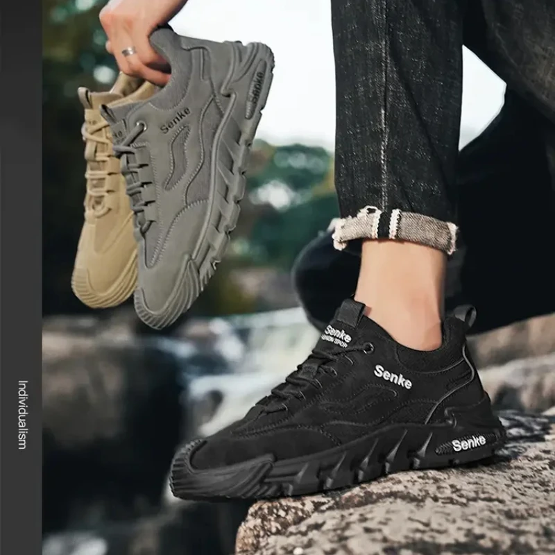 

New Low Top Retro Pure Color Lace-up Outdoor Sports Trend Multi-color Optional Flat Fashion Men's Casual Multi-functional Shoes