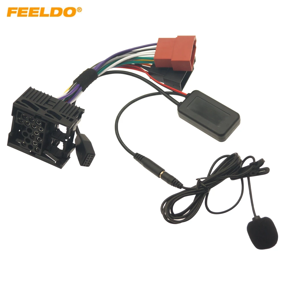 

FEELDO Car AUX-in Audio MP3 Music Bluetooth Module ISO Adapter For BMW (E46) 320i 320ci 320cic Stereo Wire Harness With Micphone