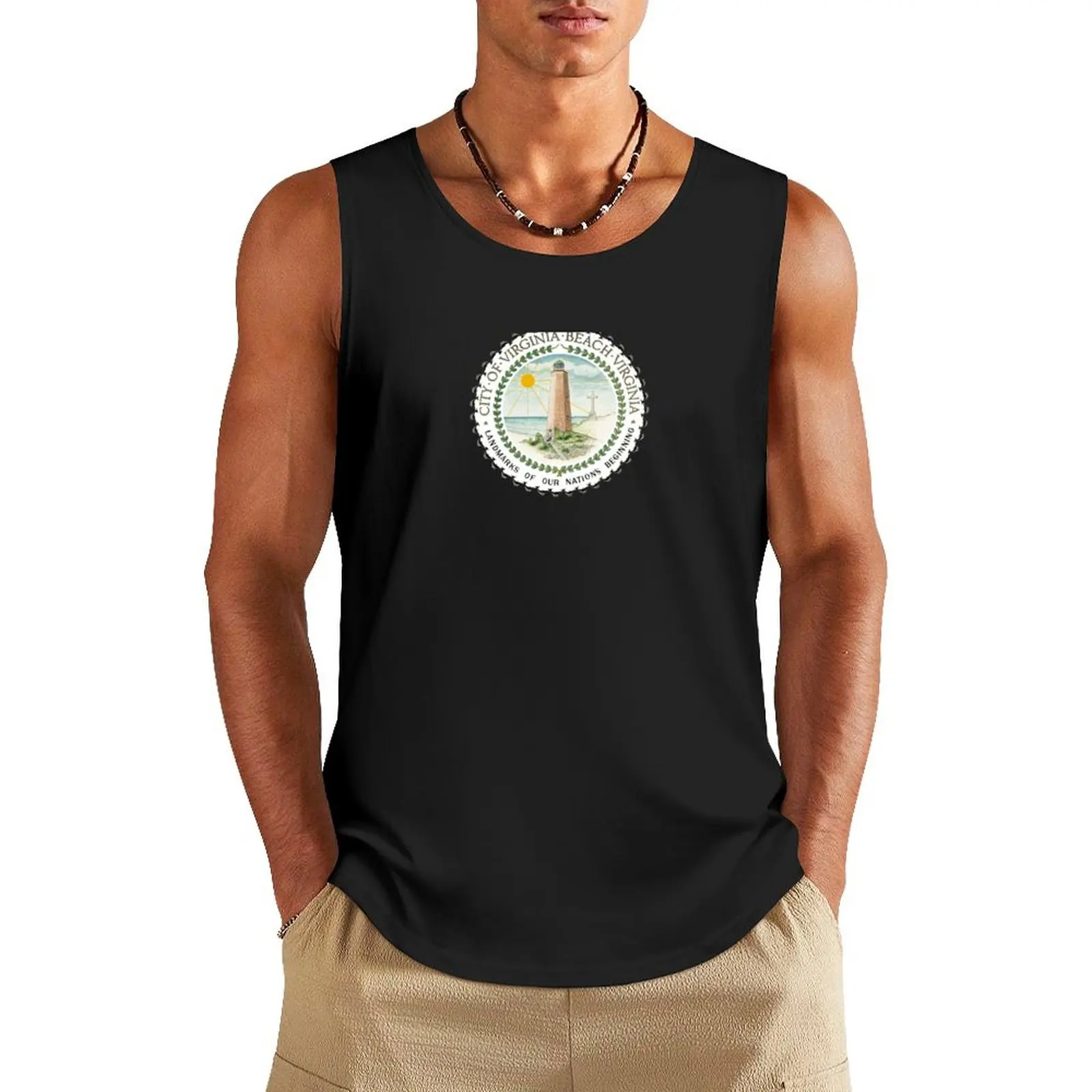 

Seal of Virginia Beach Tank Top Sleeveless men gym clothes for man summer clothes man sexycostume