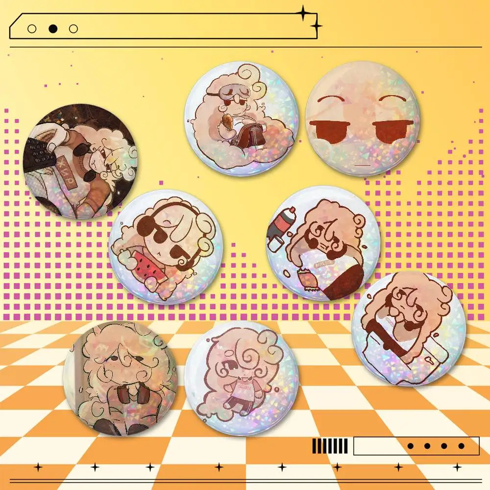 Sp9 Enneagram Creature 2PCS Holographic Round Badge Brooches 25/32/44/58/75mm Birthday Fan Gift Party Favor Souvenir