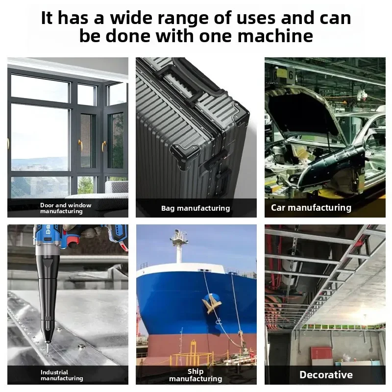 مسدس برشام كهربائي لاسلكي 110 فولت/220 فولت يعمل ببطارية ليثيوم أوتوماتيكي صغير الجوز المبرشم B