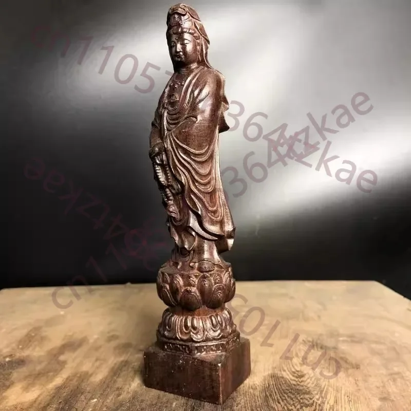 Prayer Beads Guanyin for Compassion & Peace - Wooden Buddha Statue Brings Blessings to Home, Tranquil Zen Decor & Spiritual Cent