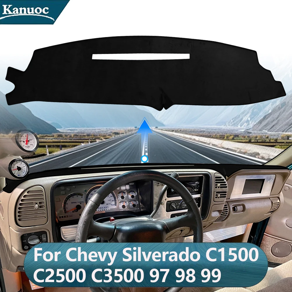 Нескользящий коврик для приборной панели Dashmat для Chevy Silverado C1500 C2500 C3500 1997 1998 1999, автомобильный коврик для приборной панели, солнцезащитный козырек, аксессуары