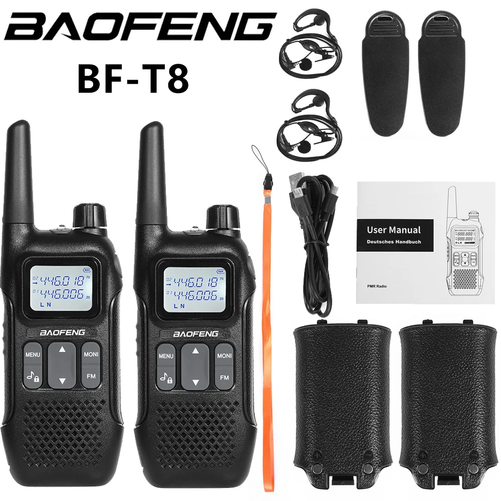Baofeng BF-T8 UHF PMR أجهزة اتصال لاسلكية راديو ترخيص مجاني جهاز اتصال لاسلكي محمول باليد 2-Pack #1