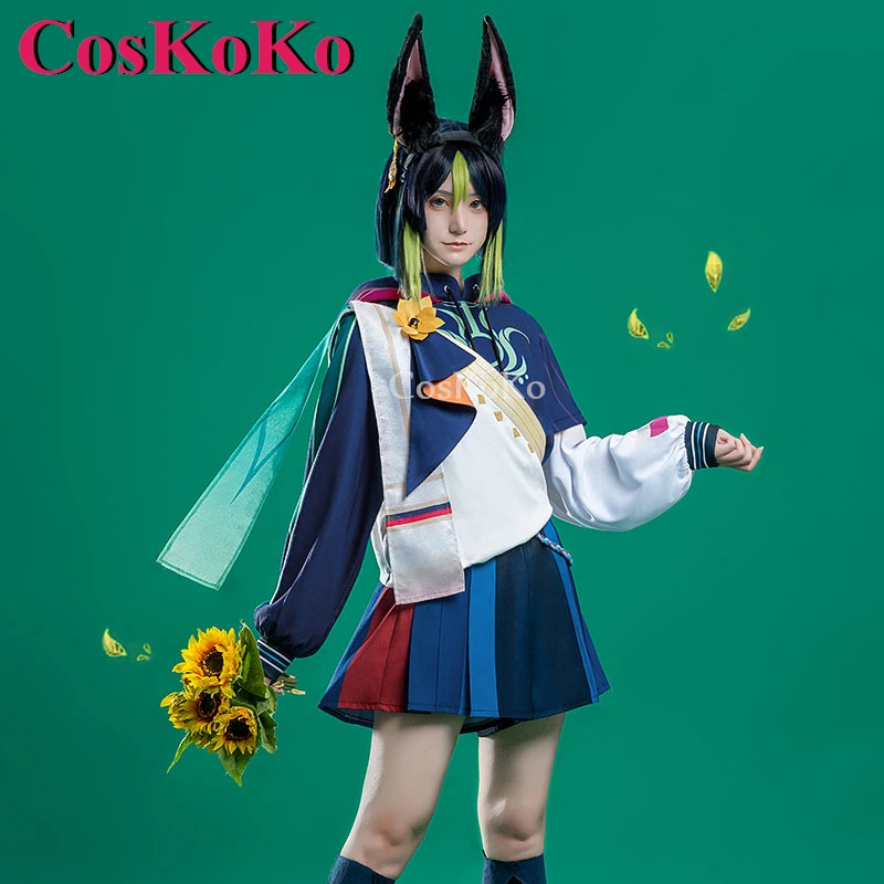 CosKoKo Tighnari Cosplay Game Genshin Impact Costume Derivative Product Fashion Lovely Outfit Halloween Party Role Play Clothing