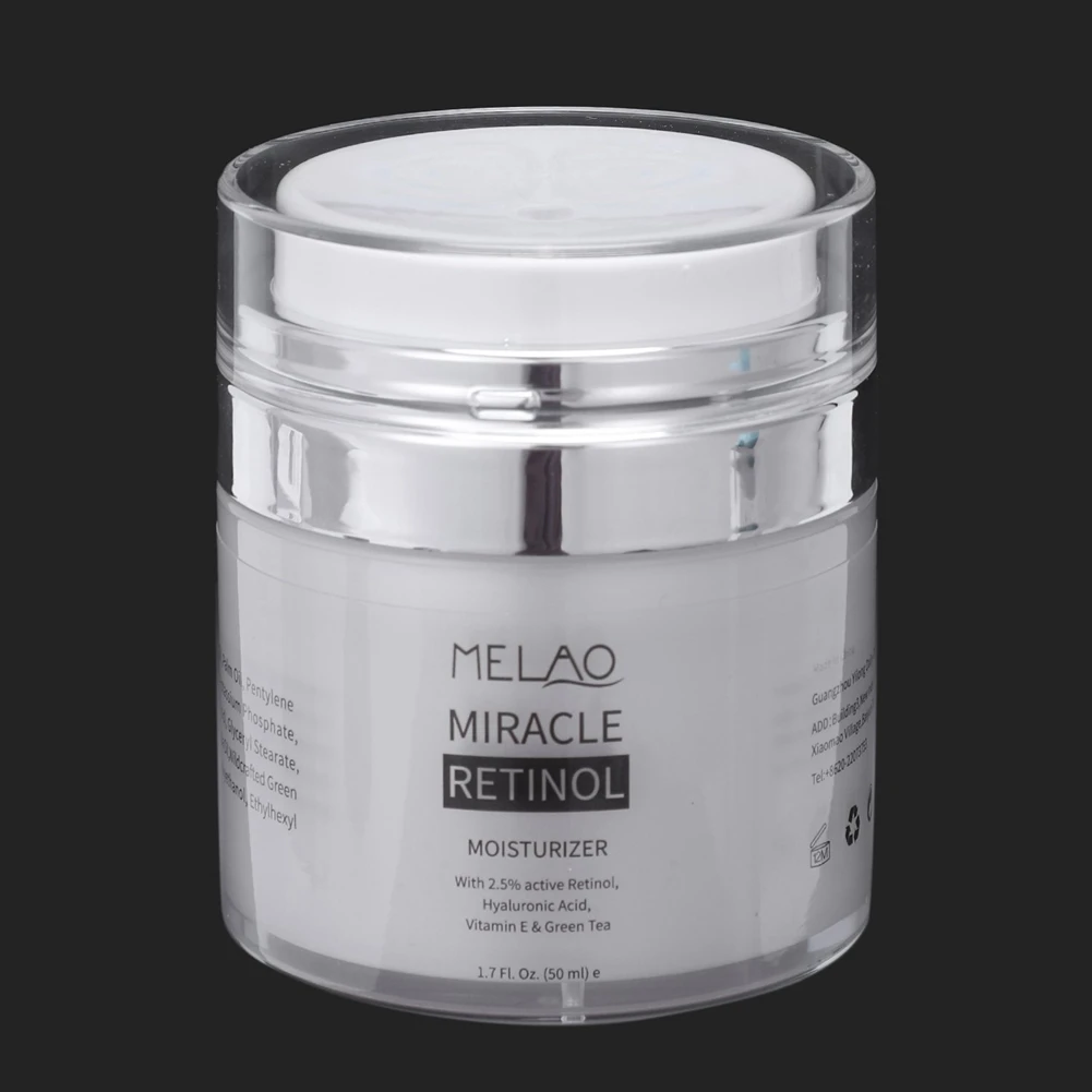 MELAO 1 قطعة مصل فيتامين C الطبيعي للوجه و1 قطعة كريم وجه مرطب ريتينول