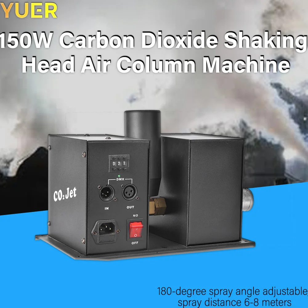 YUER 150W  Moving Shaking Carbon Dioxide Jet Air Column Smoke Machine Digital Stage Effect DMX Suitable for Stage Performance