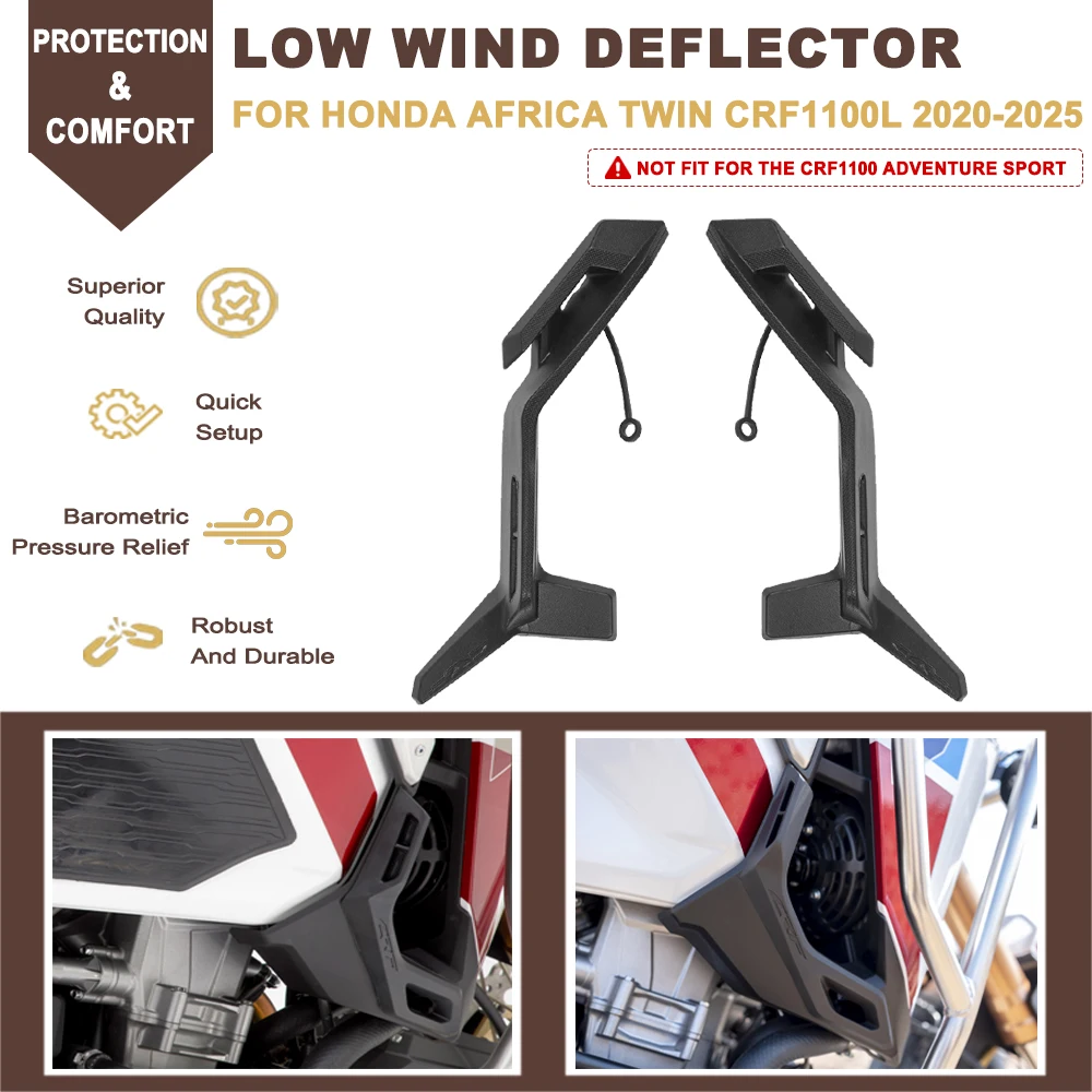 

Motorcycle Side Deflectors Kit Low Wind Deflector Accessories For Honda CRF1100L CRF 1100L 1100 L Africa Twin 2020-2024 2025