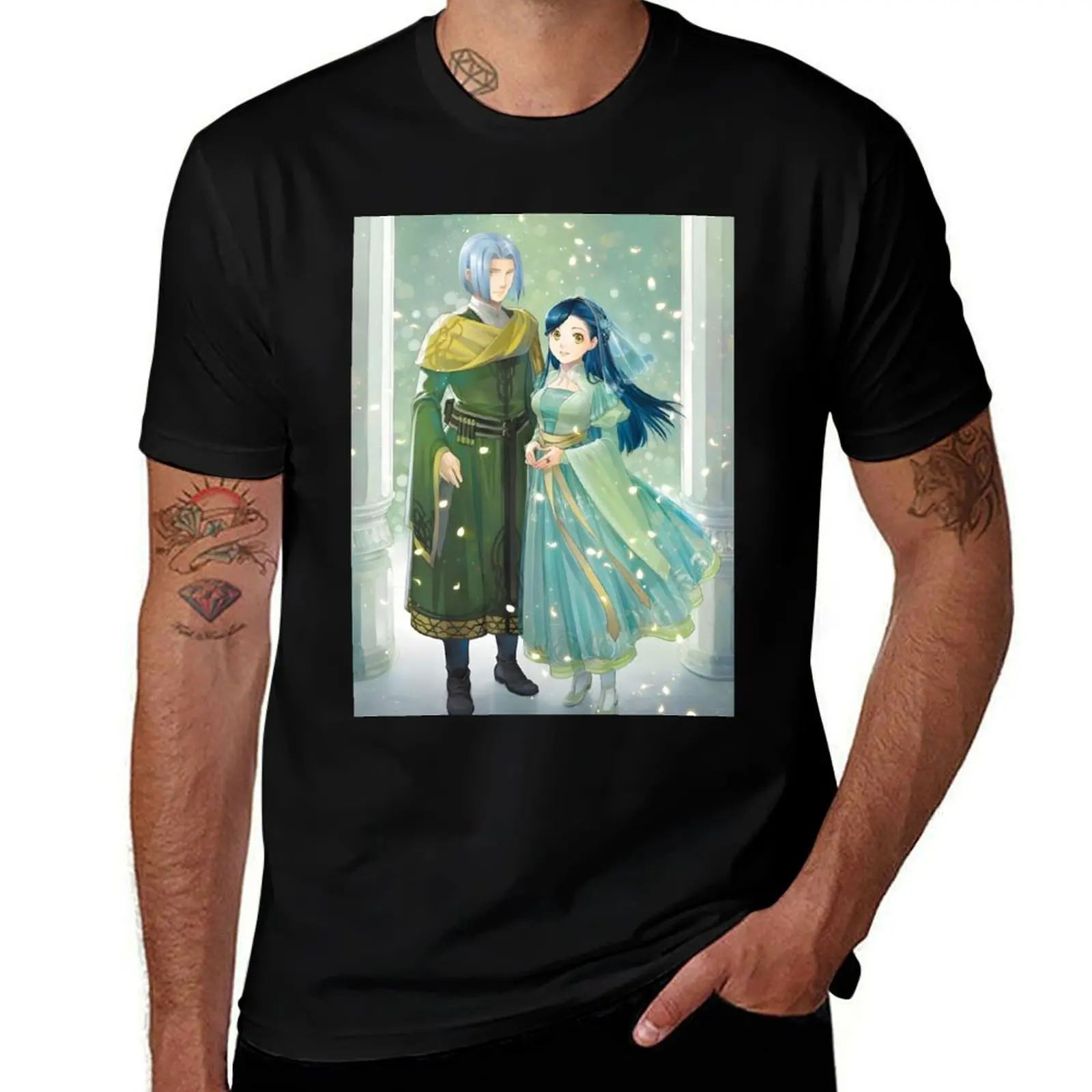 Ascendance of a Bookworm Rozemyne and Ferdinand Engaged T-Shirt Retro Style Print Casual Top T-Shirt