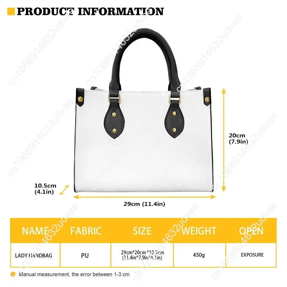 Lady Gaga Tote Bag Purse Womens Mens High Quality Personalized Text Image PU Leather Handbag Commuter Shopping Gift Bags