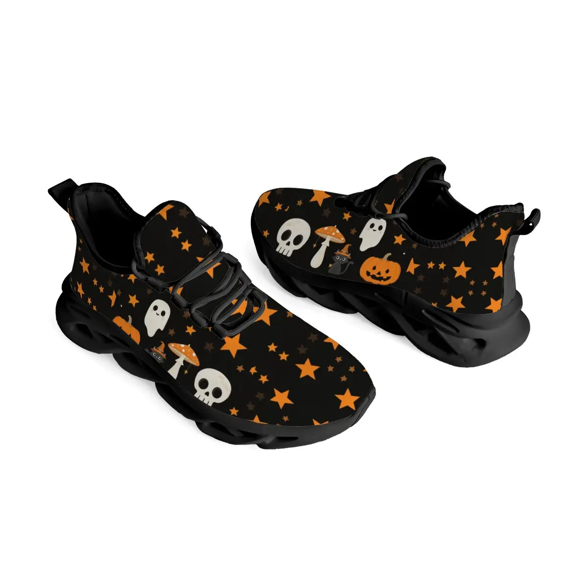 أحذية رياضية كاجوال منخفضة الارتفاع للآباء والأطفال، خفيفة للغاية، منسوجة، تصميم عيد الهالوين، أحذية المهرجانات خفيفة الوزن