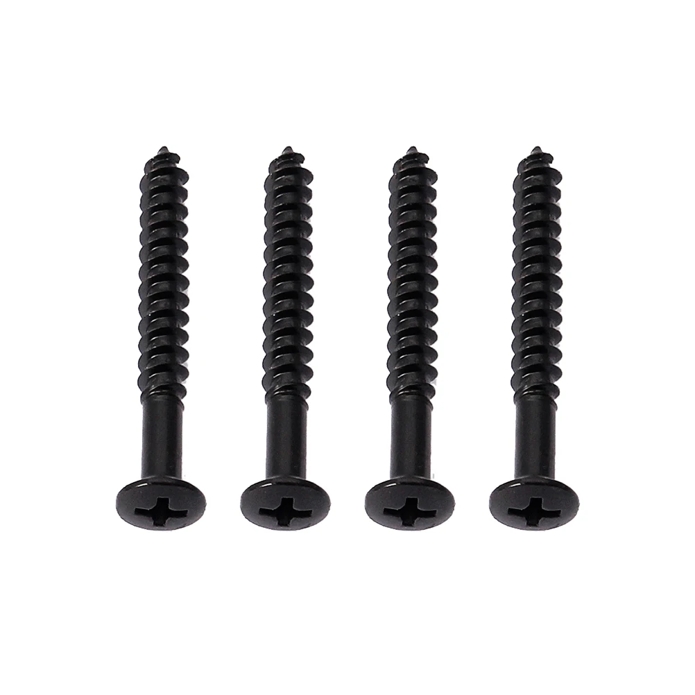 4 قطعة لوحة سوداء متينة تدوم طويلاً وسهلة التركيب متوافقة مع ملحقات سترات لمسامير رقبة الجيتار ومسامير الرقبة #2