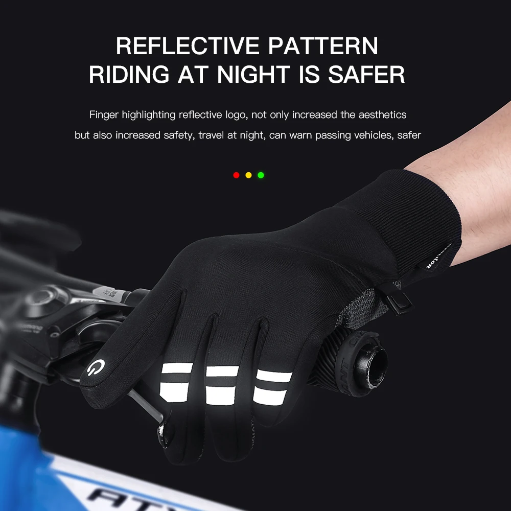 Winter Outdoor Cycling Gloves Thicken Warm Windproof Breathable Touch Screen Silicone Anti-slip Gloves Sports Ski Riding Gloves