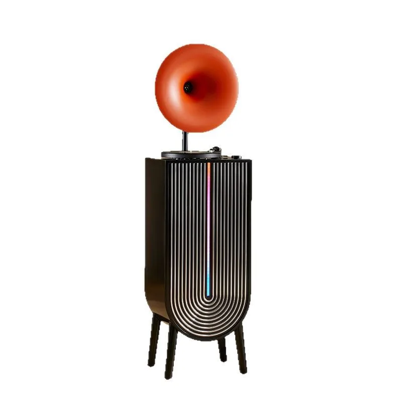 

Smart knob screen phonograph, bluetooth speaker bass band breathing light vinyl